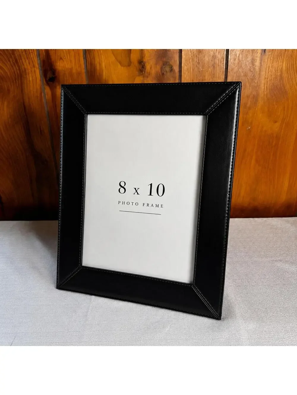 Vintage Black Faux Leather 8x10 Photo Frame Desk Display
